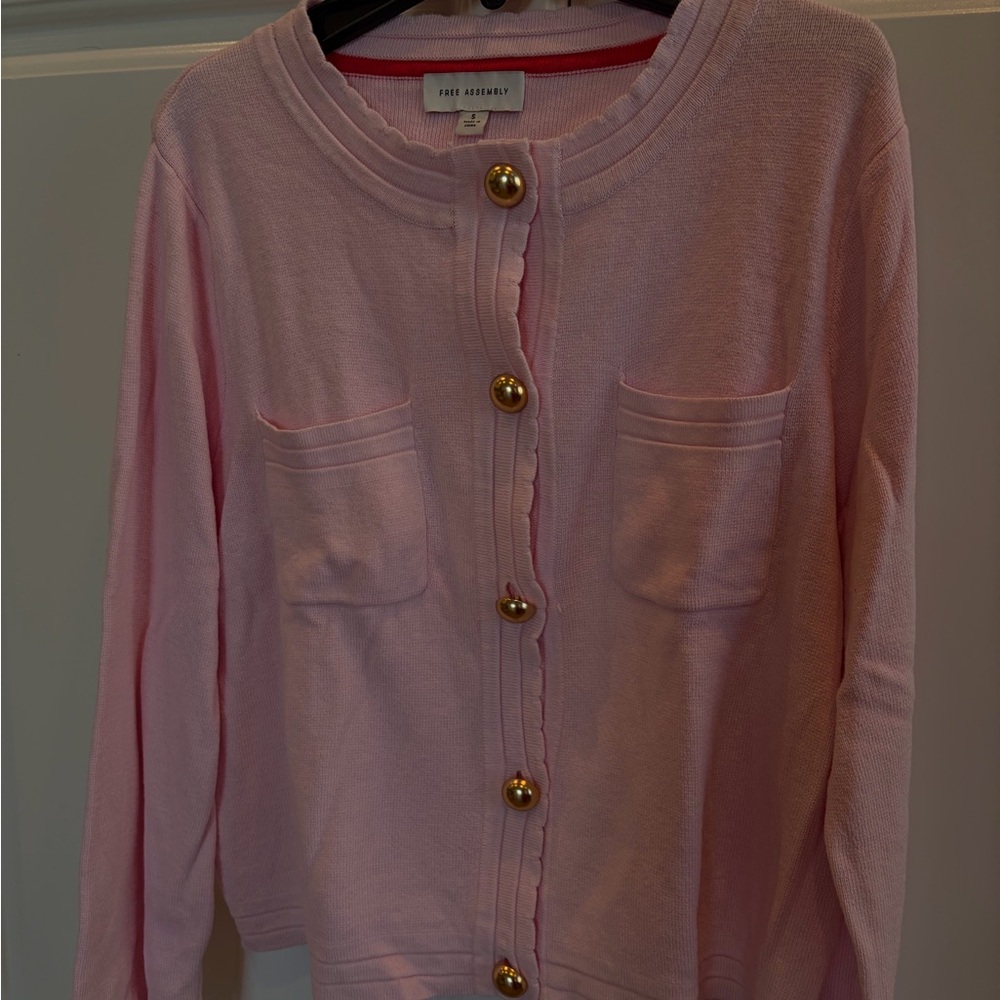 😱💕New Free Assembly Women's Cardigan in Pink, Midweight, Size: S - Picture 10 of 11